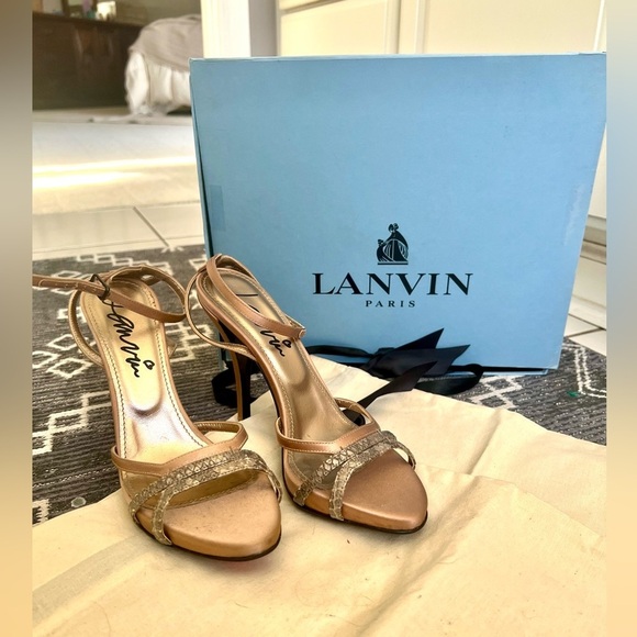 Lanvin Shoes - Lanvin Paris Snake Skin & Silk Heels